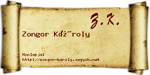 Zongor Károly névjegykártya