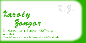karoly zongor business card